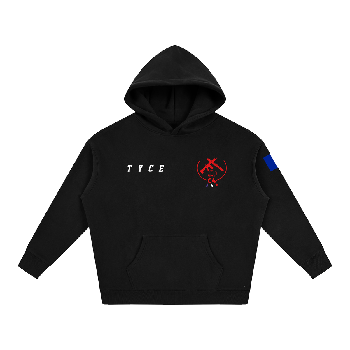 Hoodie Formateur C4 TYCE — noir, vue de face