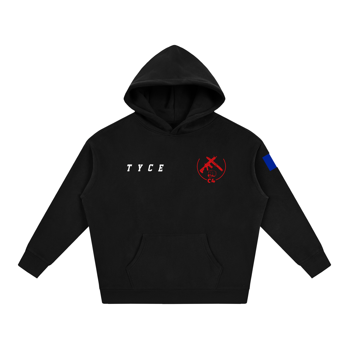 Hoodie Moniteur C4 TYCE — noir, vue de face