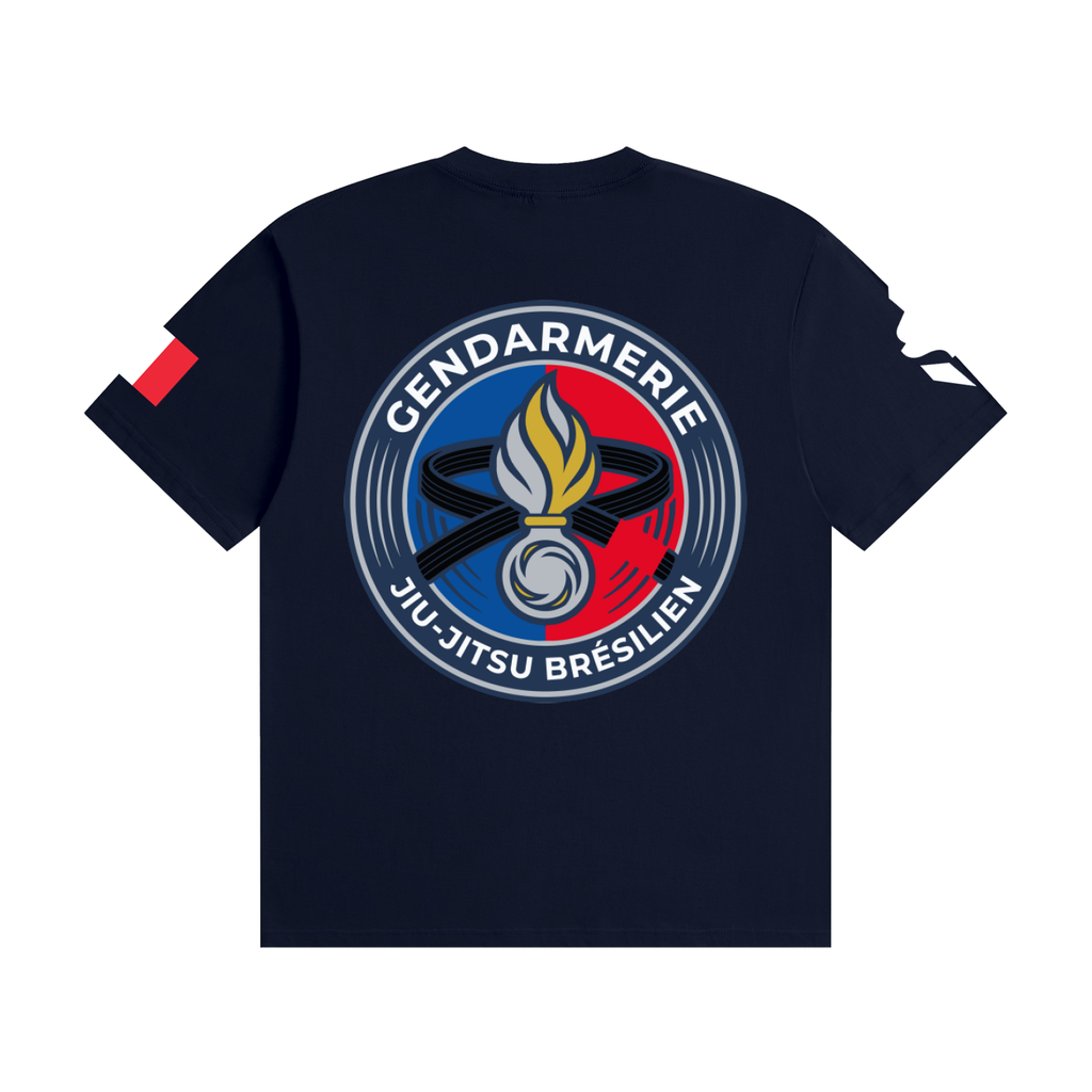 T-shirt Gendarmerie Jiu-Jitsu Brésilien TYCE — bleu marine, vue de dos