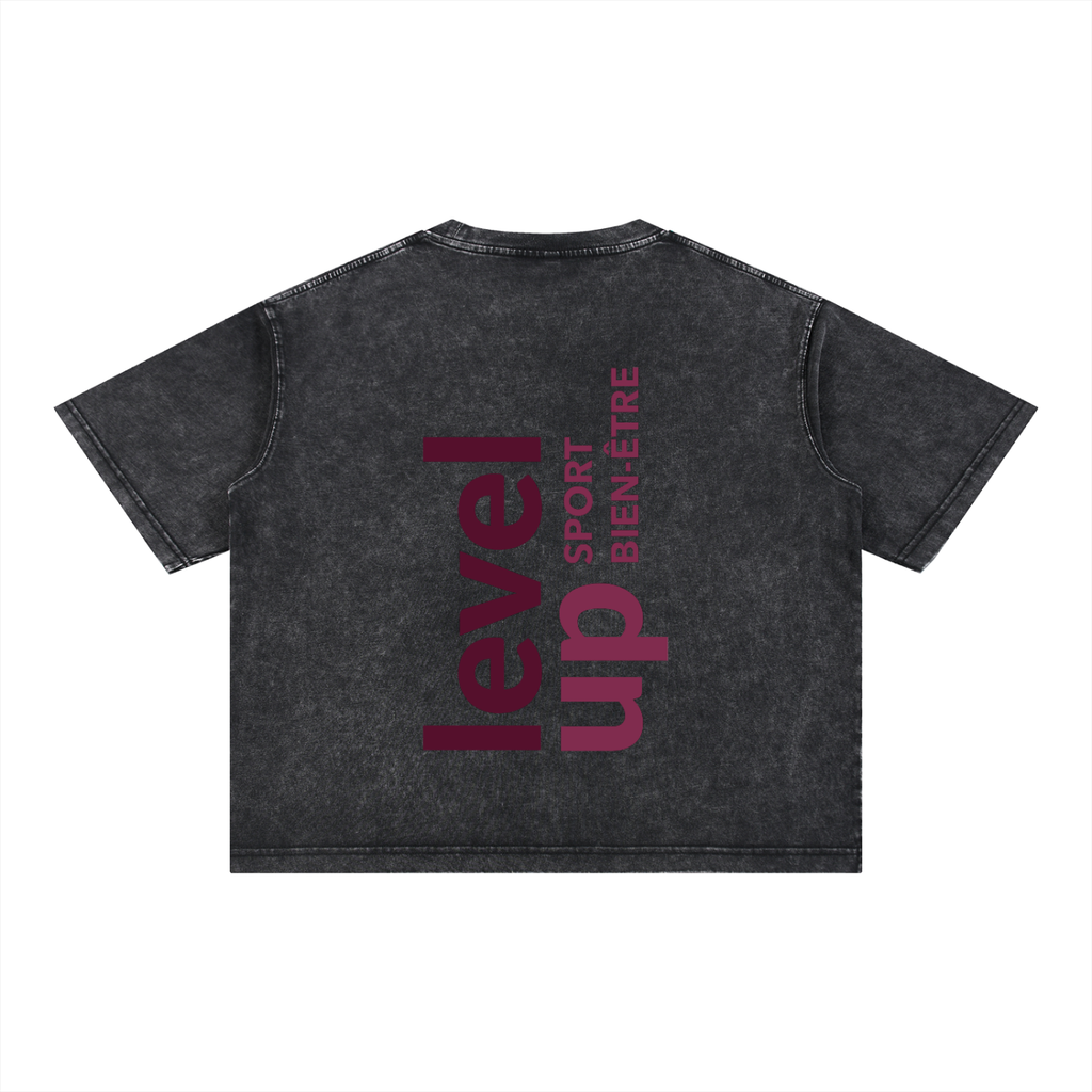 T-Shirt Boxy Level UP – Mineral Wash