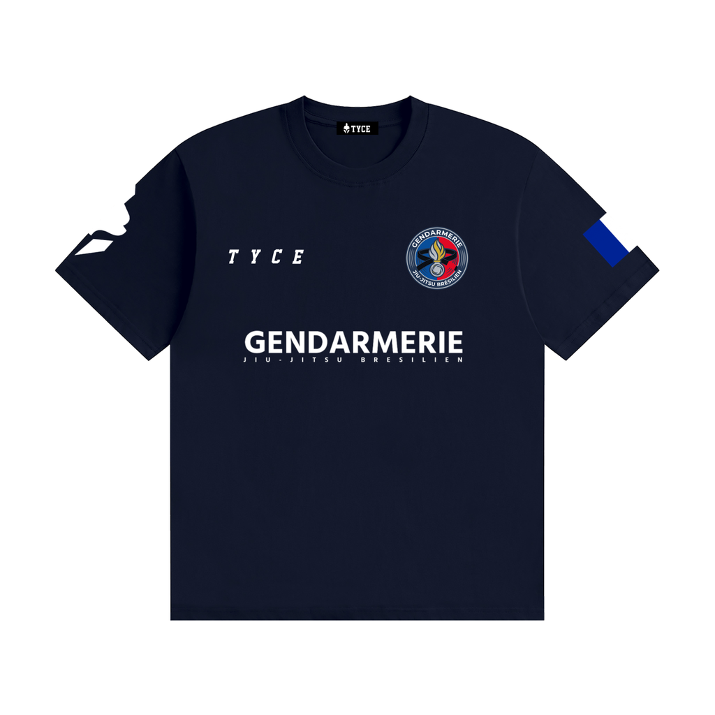 T-shirt Gendarmerie Jiu-Jitsu Brésilien TYCE — bleu marine, vue de face