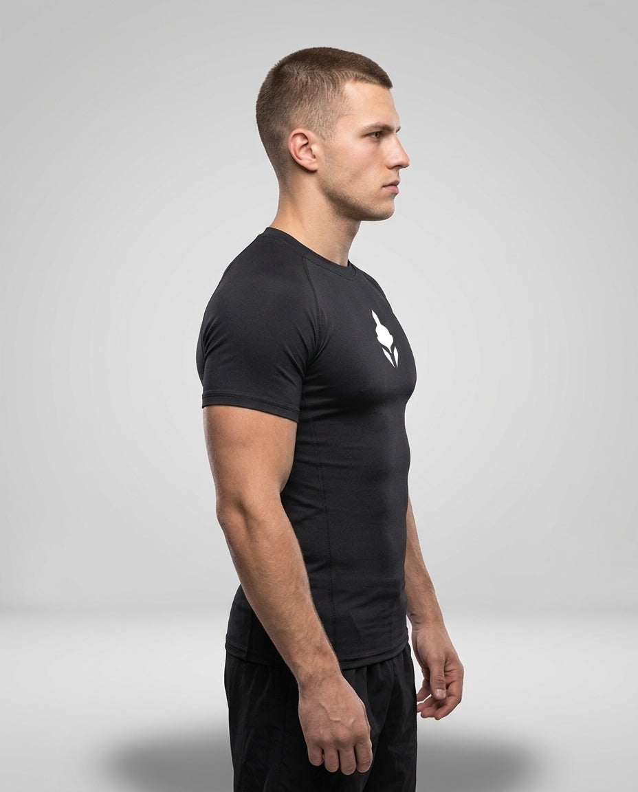 T-Shirt Skin Compression Noir Homme — MMA / BJJ / CrossFit