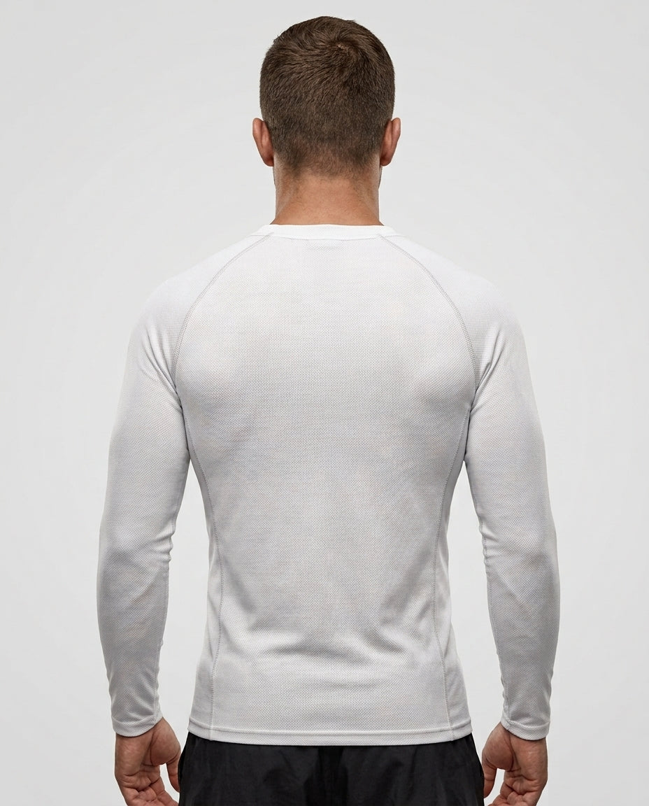 T-Shirt Skin Compression Manches Longues Blanc Homme — MMA / BJJ