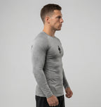 T-Shirt Skin Compression Manches Longues Gris Chiné Homme — MMA / BJJ