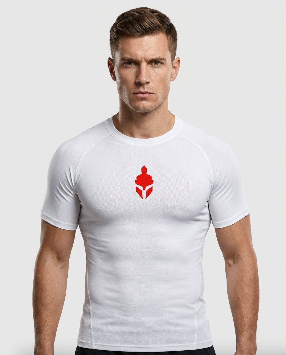 T-Shirt Skin Compression Blanc Homme — MMA / BJJ / CrossFit