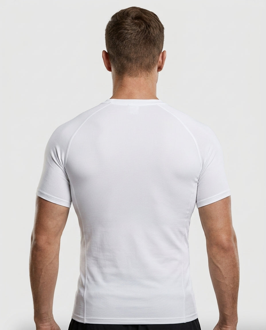 T-Shirt Skin Compression Blanc Homme — MMA / BJJ / CrossFit