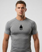 T-Shirt Skin Compression Gris Chiné Homme — MMA / BJJ / CrossFit