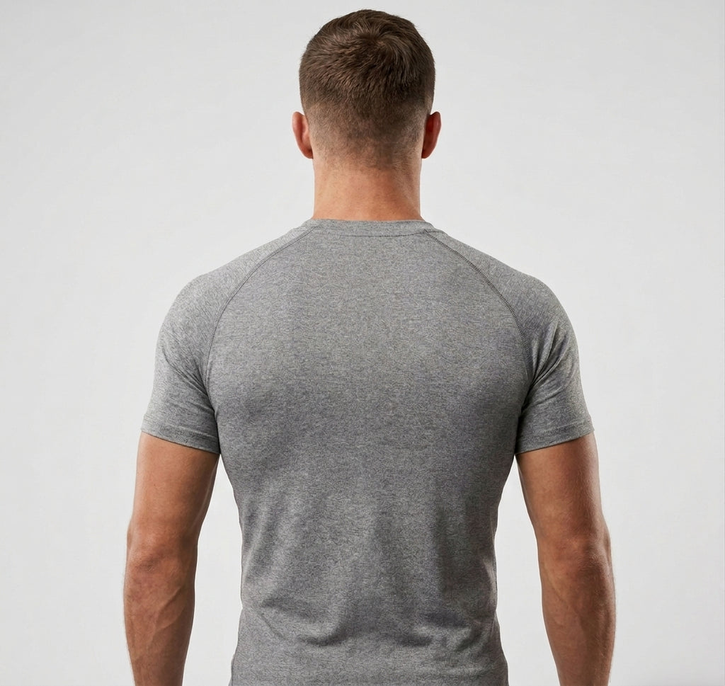 T-Shirt Skin Compression Gris Chiné Homme — MMA / BJJ / CrossFit
