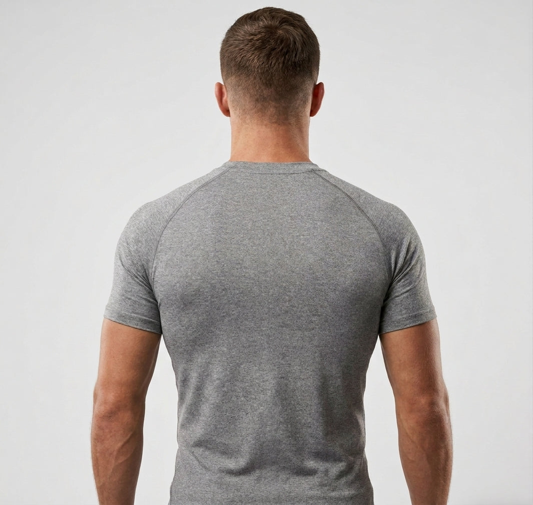 T-Shirt Skin Compression Gris Chiné Homme — MMA / BJJ / CrossFit