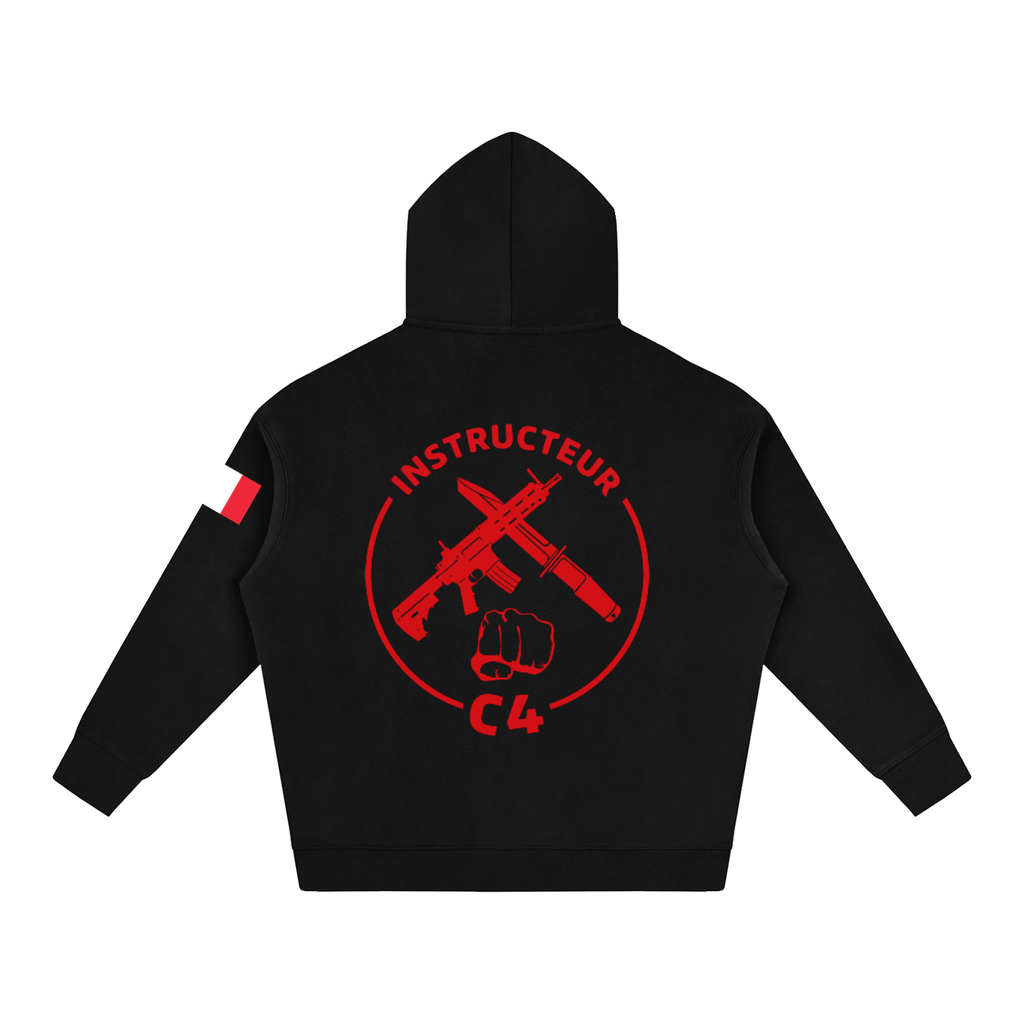 Hoodie Instructeur C4 TYCE — noir, vue de dos