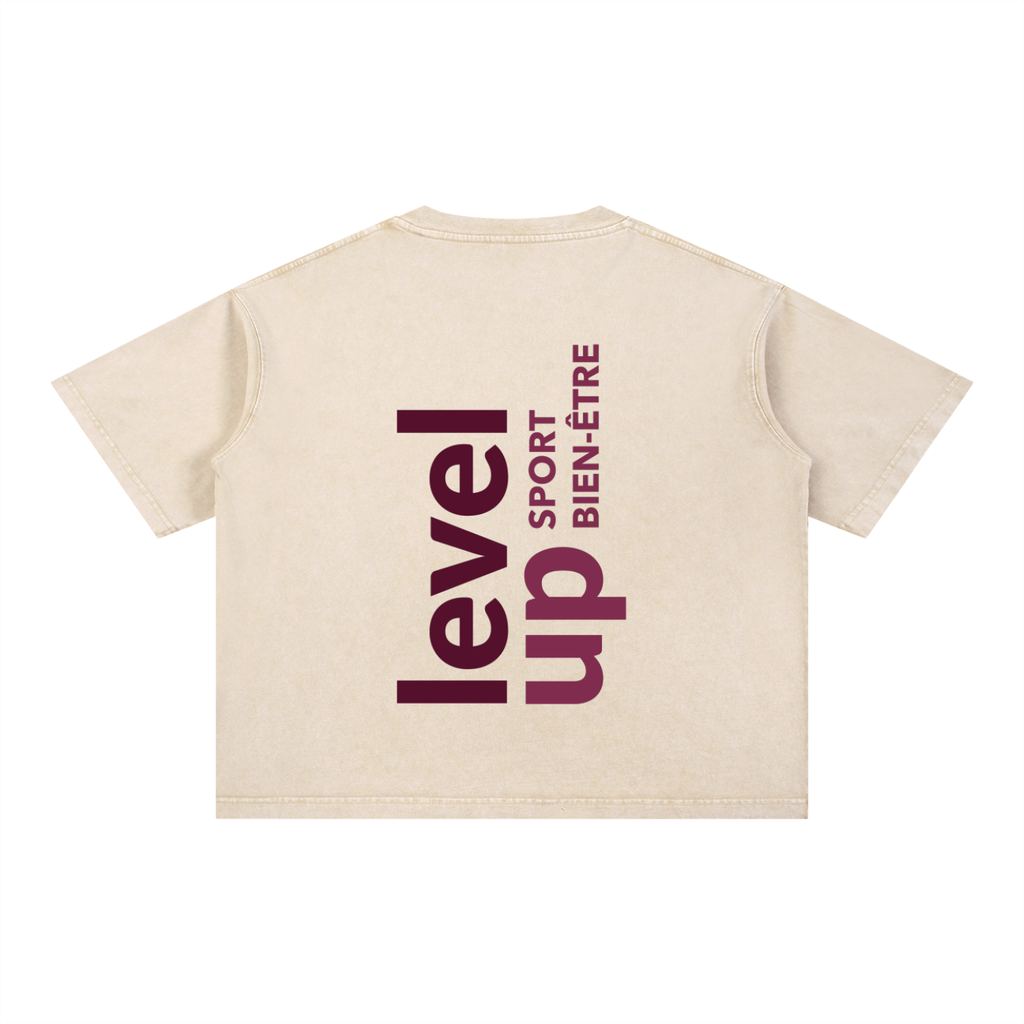 T-Shirt Boxy Level UP – Mineral Wash