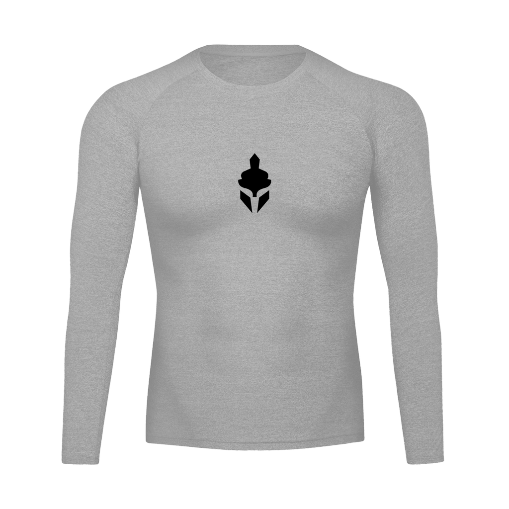 T-Shirt Skin Compression Manches Longues Gris Chiné Homme — MMA / BJJ