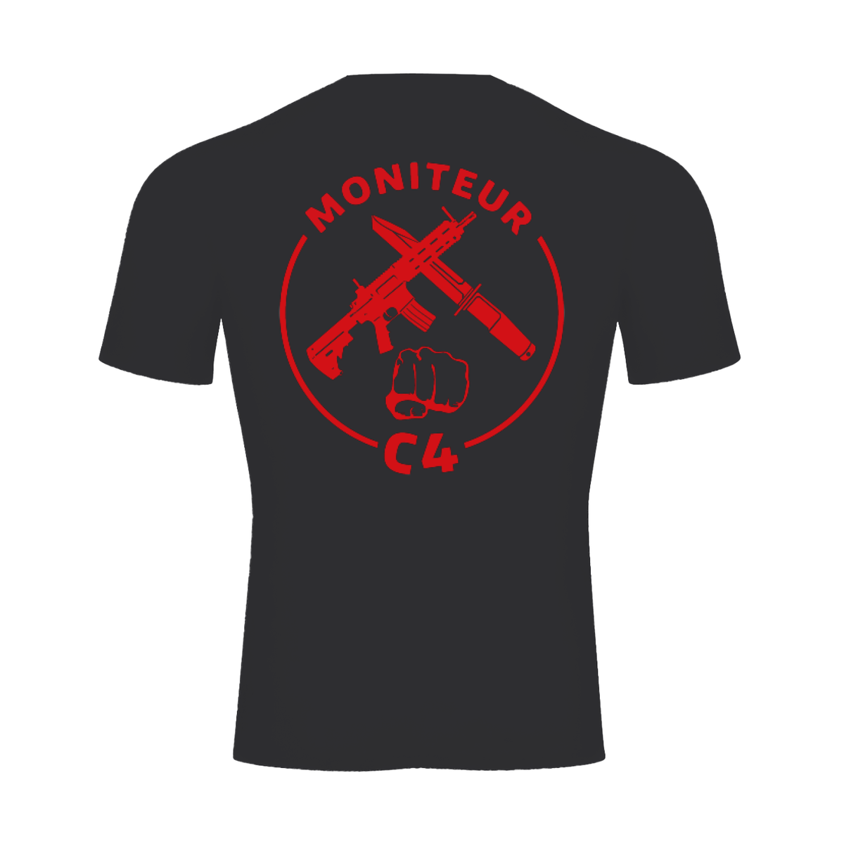 Skin de compression Moniteur C4 TYCE — noir, vue de dos