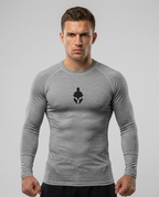 T-Shirt Skin Compression Manches Longues Gris Chiné Homme — MMA / BJJ