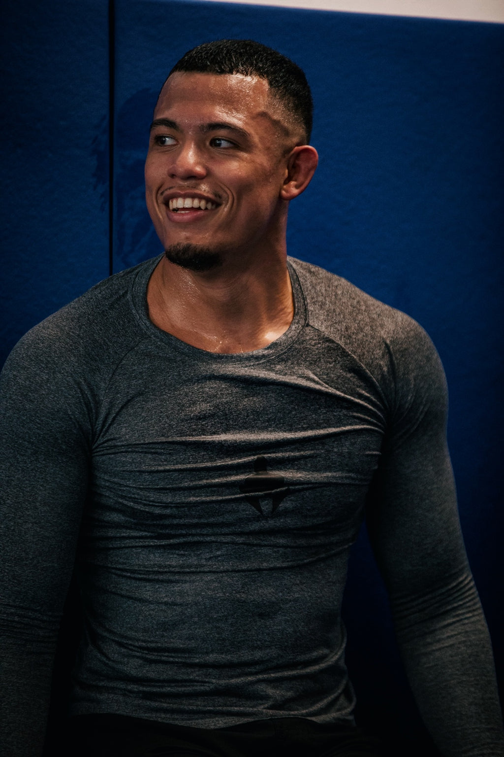 T-Shirt Skin Compression Manches Longues Gris Chiné Homme — MMA / BJJ