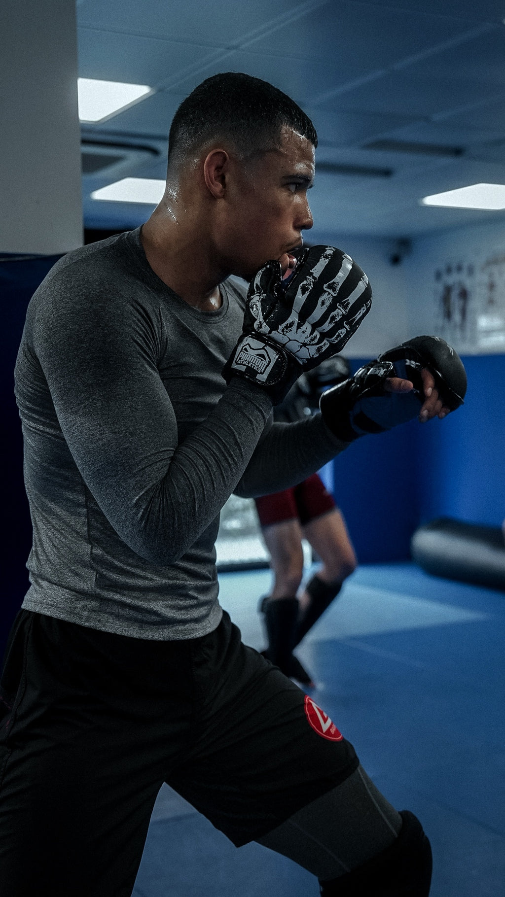 T-Shirt Skin Compression Manches Longues Gris Chiné Homme — MMA / BJJ