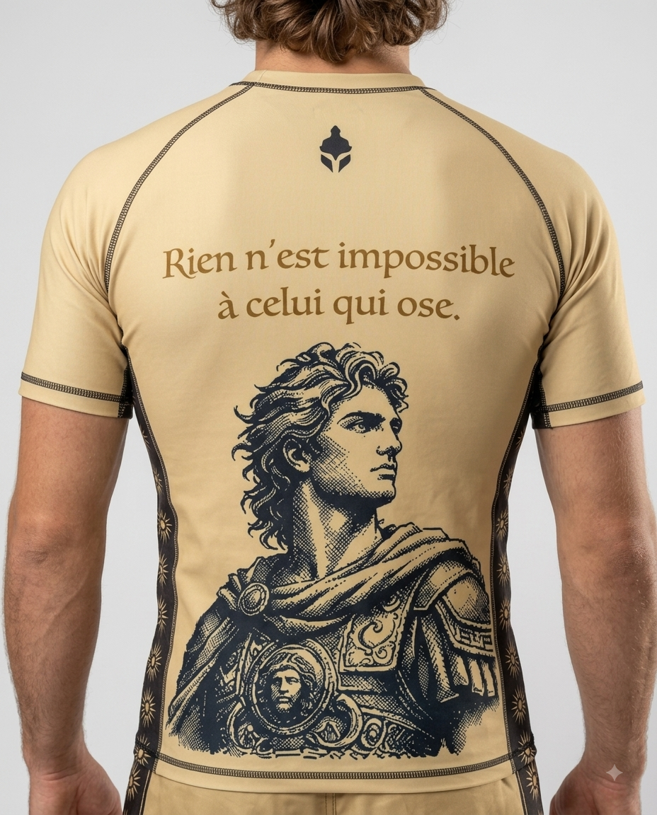 Rashguard TYCE 7 Guerriers Alexandre le Grand - dos - Rien n est impossible a celui qui ose