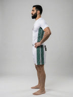 Ensemble TYCE 7 Guerriers Salah ad-Din Saladin - vue de profil, bandes geometriques vertes