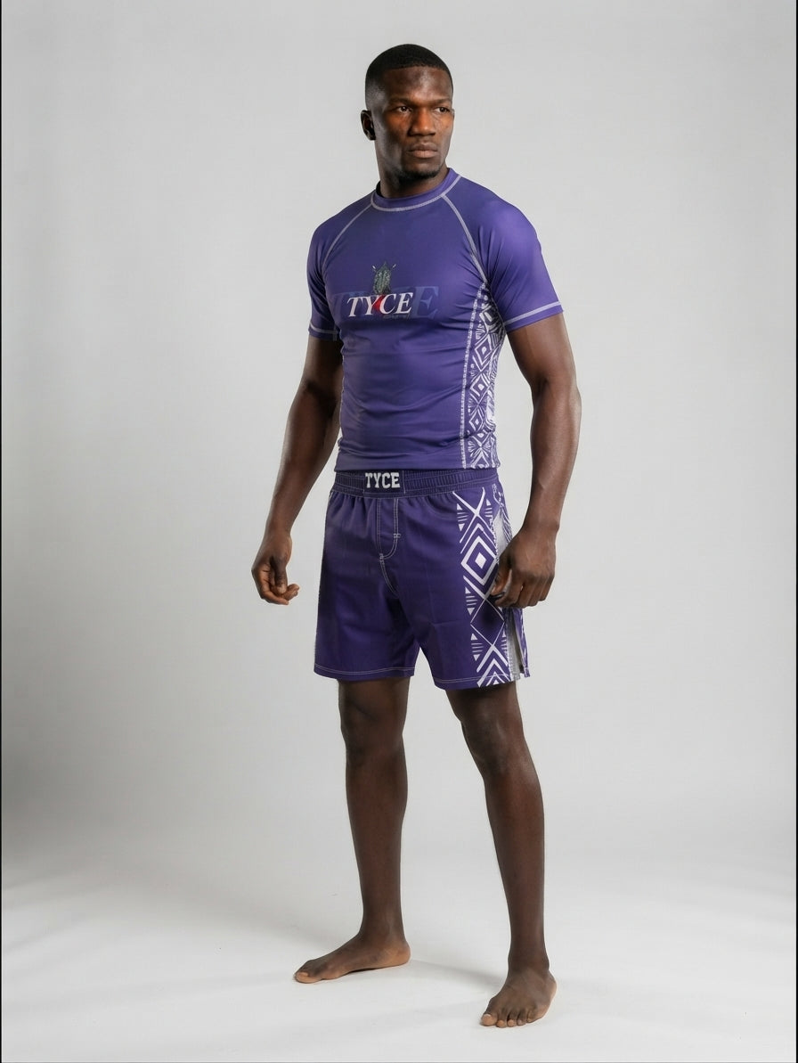 Ensemble Shaka Zulu CULTURE OF WAR — rashguard et short de combat TYCE