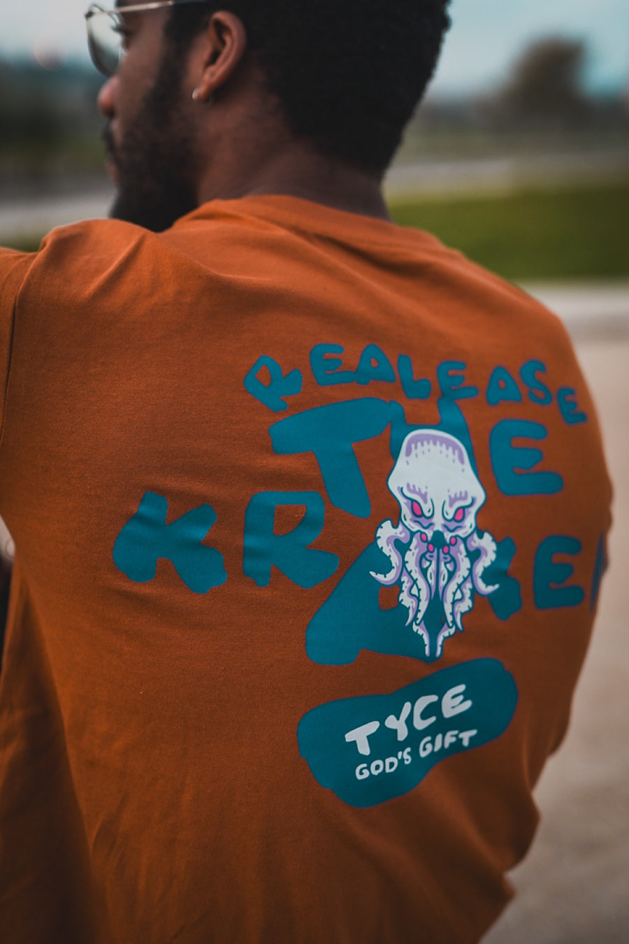 Porté — T-shirt oversize Kraken, dos