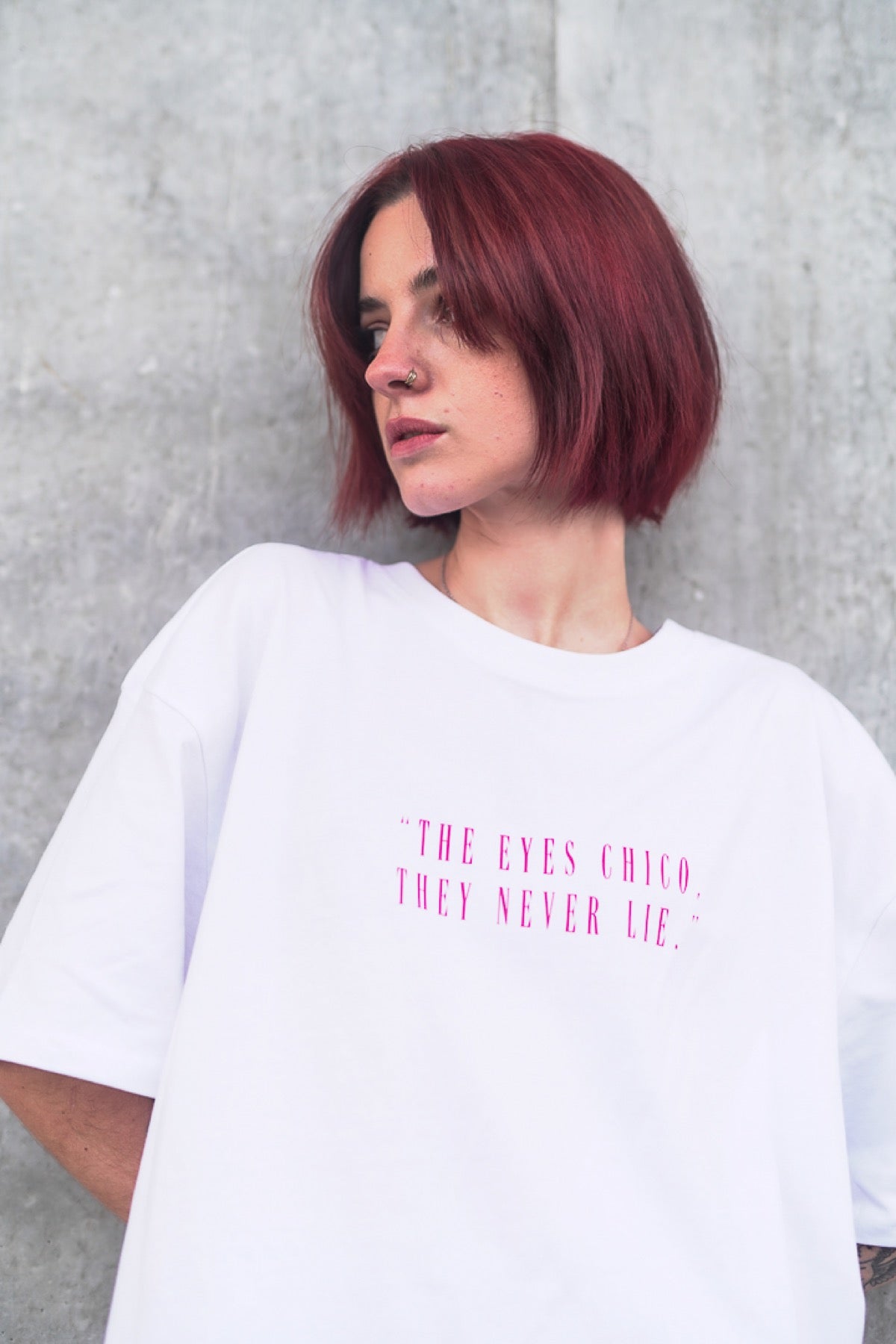 Porté — T-shirt oversize Medusa blanc
