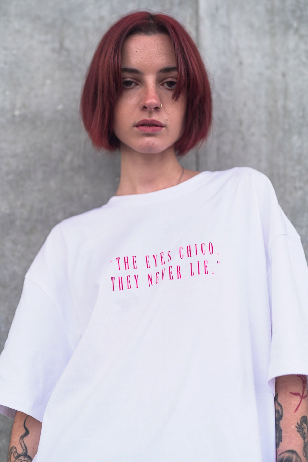 Porté — T-shirt oversize Medusa blanc